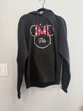 Disney Minnie Mouse Tia Aunt Hoodie Sweatshirt Black Medium